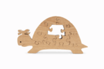 Puzzle en bois tortue avec pièces à assembler – puzzle enfant en bois naturel, jeu éducatif motricité fine