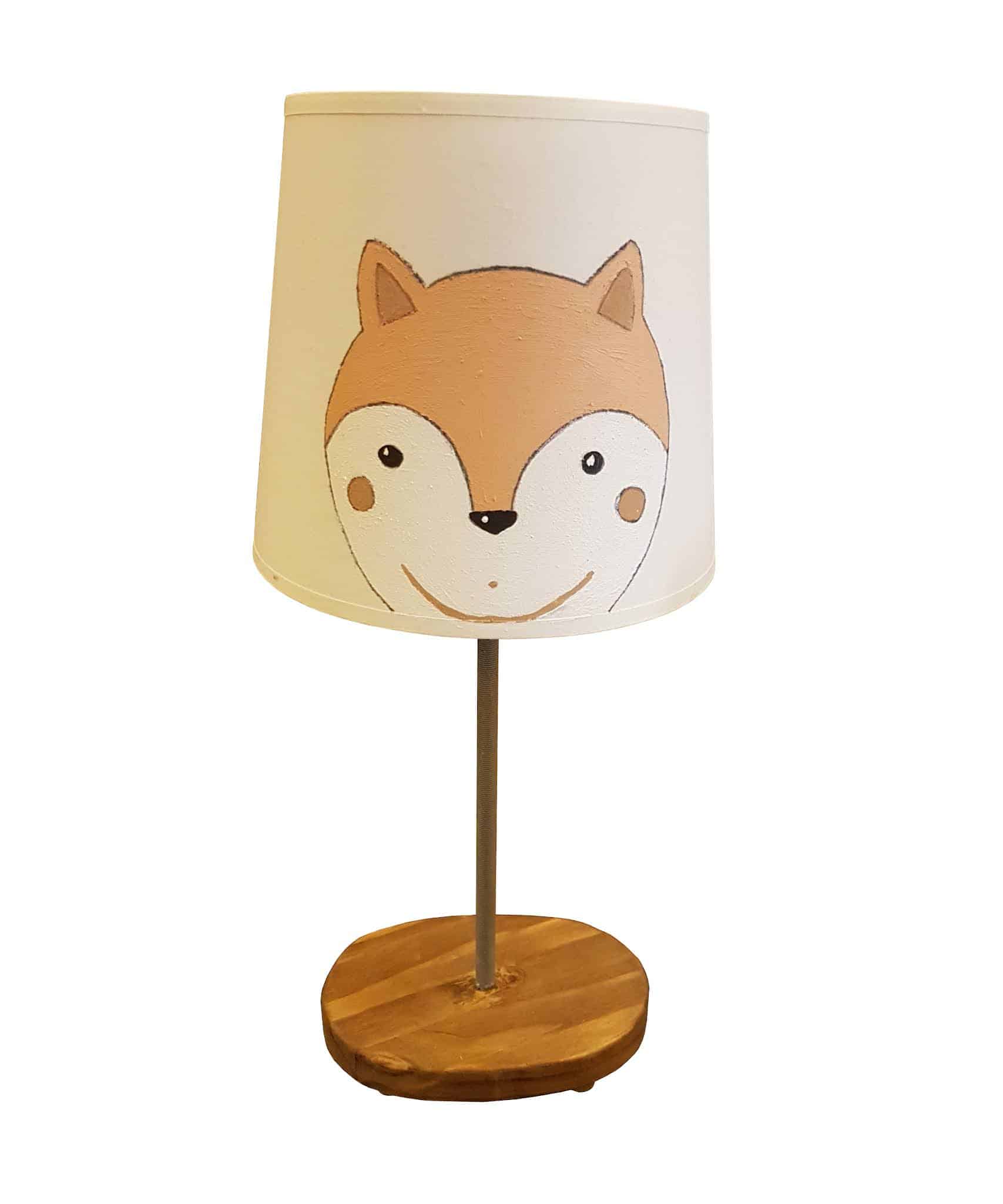 Lampe à Poser Renard Enfant Forêt 24cm Marron pas cher 